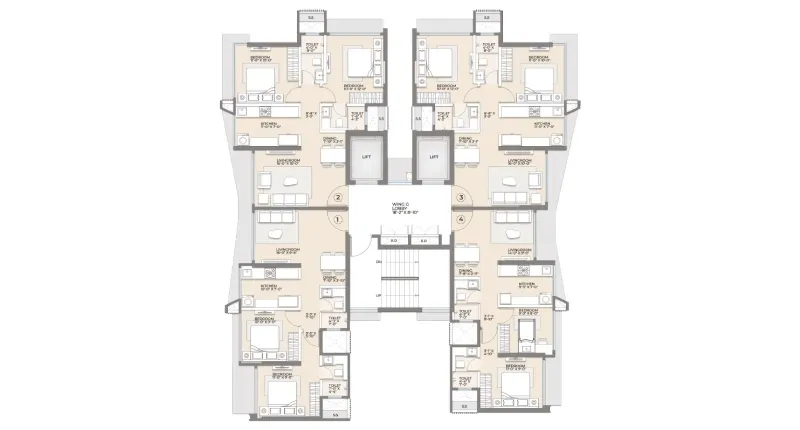 Arkade Rare 3 BHK Floor Plan